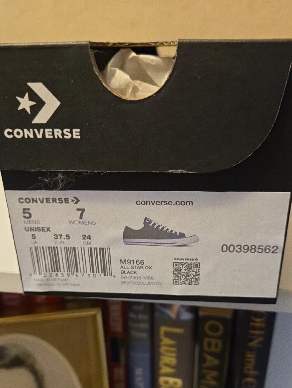 Converse Kids Black Canvas Low-Top Sneakers with White Toe Cap